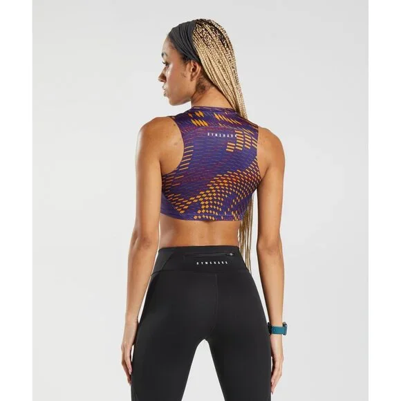 Small Gymshark Sport Crop Tank Neptune Purple Top  Gym Shark - Picture 5 of 10